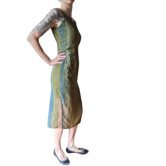 Ou Empereur Ou Rien Green and blue sleevless midi dress - Picture 7 of 16